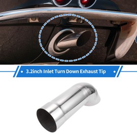 X AUTOHAUX 3.15" ID Inlet Turn Down Exhaust Tip 12" Inch 305mm Overall Length Silver Tone T304 Stainless Steel 3.15" Outlet OD Tailpipe Tip Surface Polishing Mandrel Bend Elbow Tube