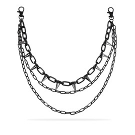 GlamRays Trouser Chain for Men Punk Wallet Chain with Lobster Clips Cool Gifts for Adult Men Hip Hop Bag Chains, black, L