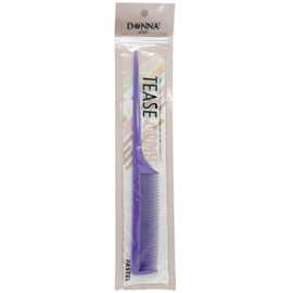 DONNA Tease Comb – Rat‑Tail Styling Comb with Fine & Wide Teeth – Precision Parting, Root Lifting & Texturizing Tool for Wet or Dry Hair (PURPLE)