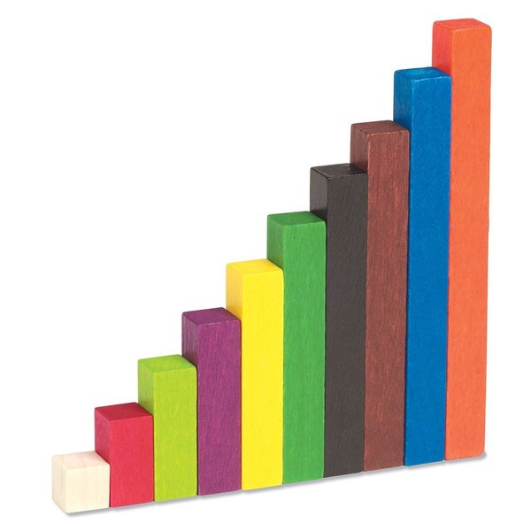 Learning Resources Cuisenaire Rods Small Group Classroom Set, Math Class, Teacher Aids, 155 Piece Wood Set,Multi-color