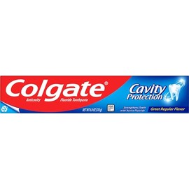 Colgate Pasta dental para protección de caries con flúor, sabor menta genial regular, pasta dental anti-cavidad, tubo de 6 oz | Anticavity Adult Tooth
