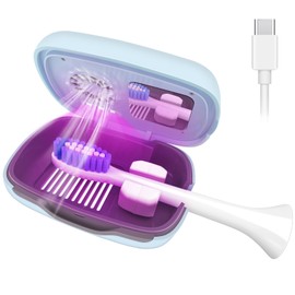 ECTEST Toothbrush Covers Case and Holder with Light,Toothbrush Covers with Holder, Rechargeable Portable Toothbrush Cleaner Case, Toothbrush Box Fan with Dryer（Pink）
