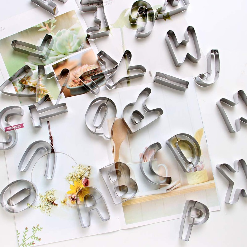 SurgeHai 26-Piece Large Alphabet Cookie Cutter Set (A - Z),