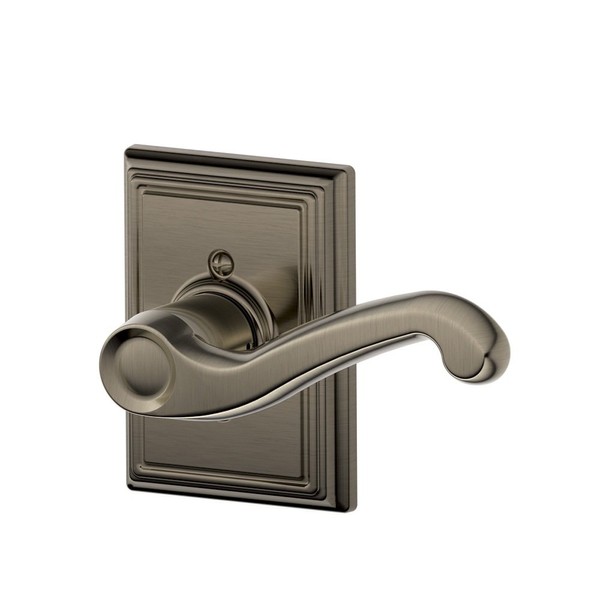 Flair Right Handed Lever with Addison Trim Non-Turning Lock, Antique