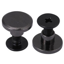 Wytino Brass Rivet, 20sets Rivet Buttons Press Studs Brass Flat Head Strap Rivets and Screw for Luggage Leather Craft Bag Screws (5mm)