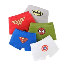 Shanleaf-Cat Superhero Model Cotton Toddler Underwear 5-Pack Little Boys Briefs (5T, Set-2)