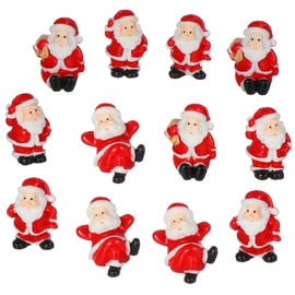 DOITOOL 12Pcs Christmas Miniature Figurines, Mini Santa Claus Ornaments, Resin Tiny Figurines for DIY Fairy Garden and Snow Globes Holiday Decor (Mixed Style)