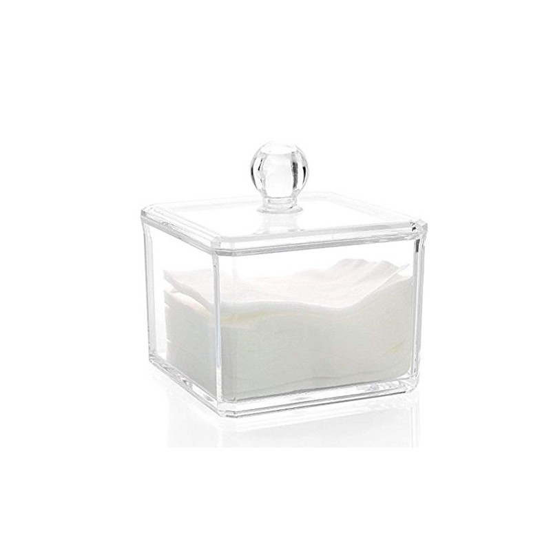 Kamay's Transparent Cube Cotton Ball Pad Swabs Q-Tips Make Up