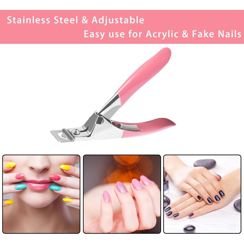 Acrylic Nail Clippers, Rustproof Nail Clippers for Acrylic Nails, Stainless