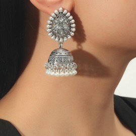 Jhumkas Indian Earrings for Women Vintage Jhumka Earring Bollywood Chandbali Earings Boho Ethnic Earings Indian Outfits Dress for Women