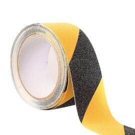 GTSE 50mm (2") x 10m Black/Yellow Anti Slip Tape, High Traction, Strong Grip Abrasive, Non Skid Tape for Indoor/Outdoor Use, Tread Warning Tape