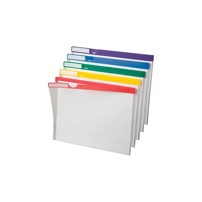 Pendaflex 50981 Clear Poly Index Folders, Letter, Assorted Colors, 10/Pack