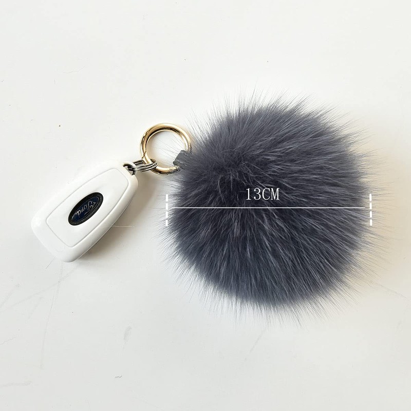 ENJOYFUR Real Fox Fur Pompom Keychains Fluffy Furry Bag Charm