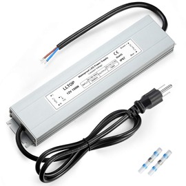 LED Power Supply 150 Watts LLTOP Waterproof IP67 LED Driver 100-264V AC to 12V DC 12.5A Low Voltage Transformer Converter Ultra Slim Power Adapter for Indoor Outdoor LED Lights