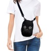 Suobstales Black Cat Print Messenger Bag for Women Zipper Purse
