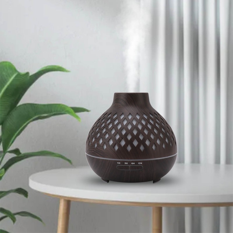 400ml Aromatherapy Humidifier Onion Wood Grain Aroma Humidifier Colorful Light