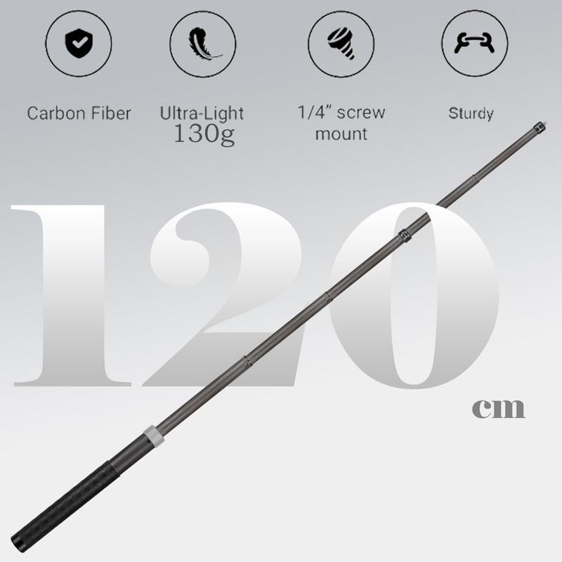 1.2 m Invisible Carbon Fiber Selfie Stick for insta360 x4