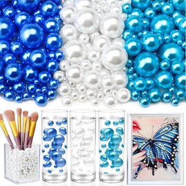 2300 abalorio de perlas sin agujeros para relleno de jarrones, perlas flotantes para centros de mesa, jarrones, abalorio de perlas de imitación para manualidades, decoración de bodas, fiestas
