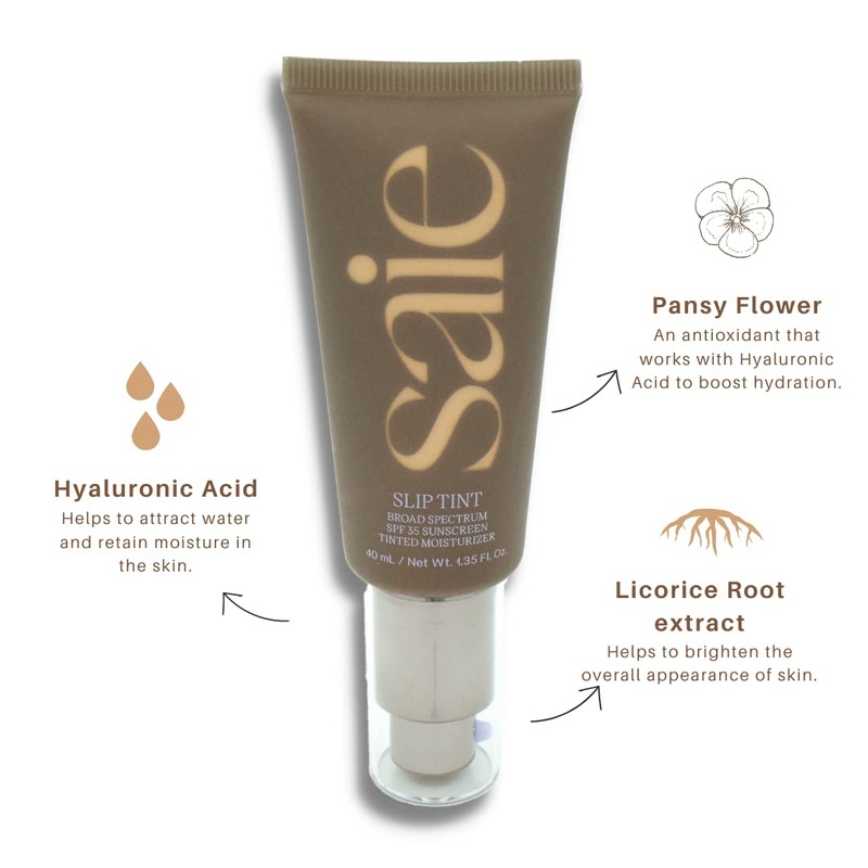 Saie Slip Tint Broad Spectrum SPF 35 Sunscreen Tinted Moisturizer