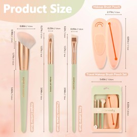 Quality Travel Brush Set for Foundation, Eyeshadow, Highlighter, Liquid, Cream, Powder Blending and Eyeliner, Beginner Friendly, Cosmetic Brushes Kit 4 Pcs (Travel Brush set)