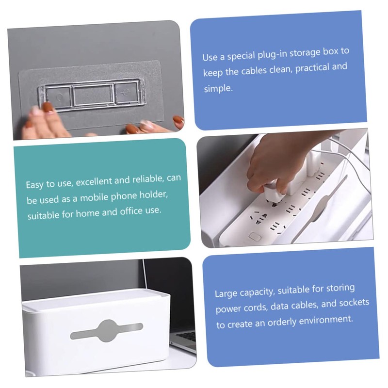 LABRIMP Cable Management Box Charging Cable Organizer Container for Desk