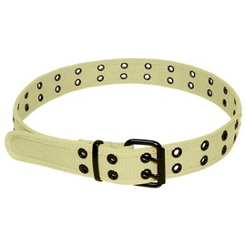 Gelante Canvas Double Grommet Hole Belt 12 Colors, Beige, Medium