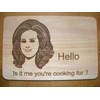 ADELE HELLO CHOPPING CUTTING CHEESE BOARD PLACE MAT ENGRAVED WOODEN