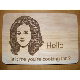 ADELE HELLO CHOPPING CUTTING CHEESE BOARD PLACE MAT ENGRAVED WOODEN HARDWOOD KITCHEN COOKING BAKING WOOD FUN NOVELTY BIRTHDAY PRESENT WEDDING GIFT IDEA LASER ENGRAVED by FASTCRAFT UK (28x20 cm)