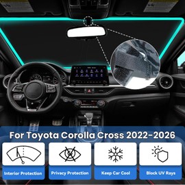 PAIMOHO Windshield Sun Shade for Toyota Corolla Cross 2022-2025 2026, Car Front Window Sunshade with 240T Sun Visor Protector Blocks UV Rays Heat Sun Shield Accessories