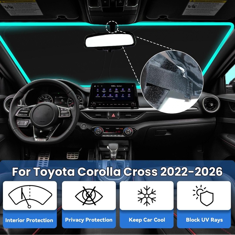 PAIMOHO Windshield Sun Shade for Toyota Corolla Cross 2022-2025 2026,