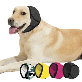 BAMY Swimming Waterproof Dog Ear Caps, Calming Large Dog Ears Cover, Pet Shower Muffs for Ear Protection for Bath for Grooming (Gray, S (Head Circumference 10"-15"))