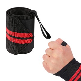 Weight Lifting Wrist Wraps Support, Weight Lifting Straps, Thumb Loop, Fitness Padded Cotton Wrist Support, IPL USPA Approved, Elasticated Pro 18” Cotton Straps, Barbells Non Slip Exercise, Black