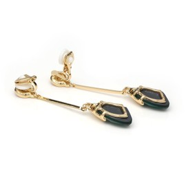 Idin Jewellery - Green Butterfly Wing Crystal God-tone Drop Clip On Earrings