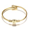 MiniJewelry Initial C Gold Heart Bangle Cuff Bracelet for Women