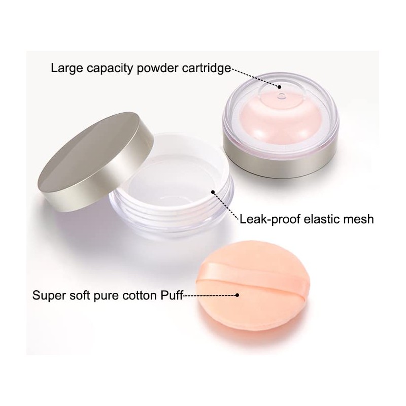 AKOAK Capacity 20 ml(0.67 oz) Empty Reusable Plastic Loose Powder