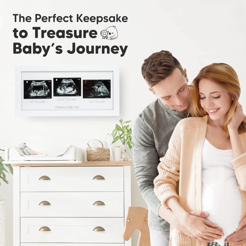 Keababies Baby Sonogram Picture Frames - Trio Ultrasound Pic