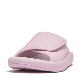 FitFlop Women's Iqushion City Adjustable Water-Resistant Slides Wedge Sandal, Wild Lilac, 9