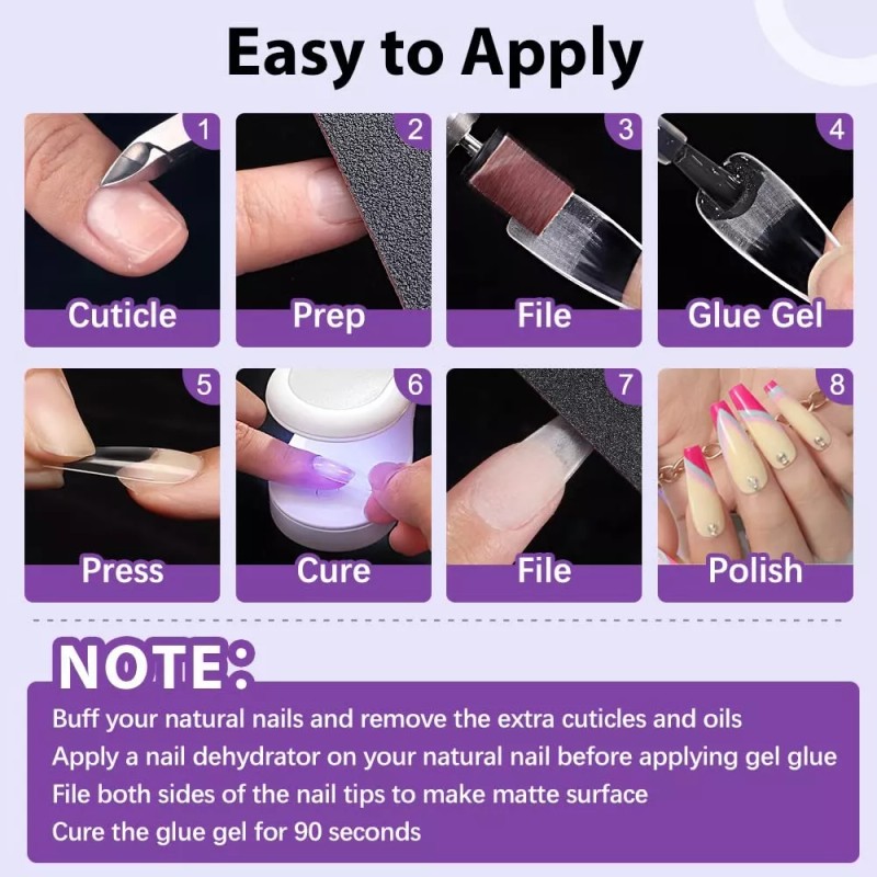 Formas Esculturales;Uñas Esculpidas Moldes para Uñas 500pcs Tips Para Uñas