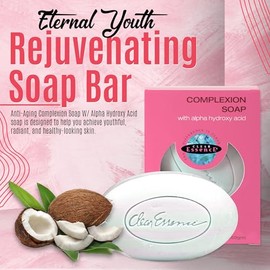 Jabón para el cutis antienvejecimiento Clear Essence con alfa hidroxiácido - Barra de jabón limpiadora y exfoliante - Barra antienvejecimiento y acné 
