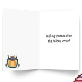NobleWorks 12 Funny Christmas Cards w/5 x 7 Inch Envelopes (1 Design, 12 Each) - Holiday Weight C8729XSG-B12x1