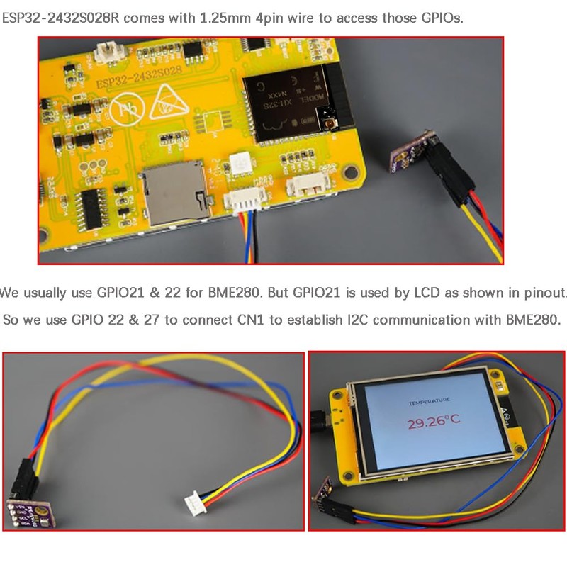 DIYmalls 2.8" ESP32-2432S028R ESP32 Display Resistive Touchscreen 240x320 TFT LCD