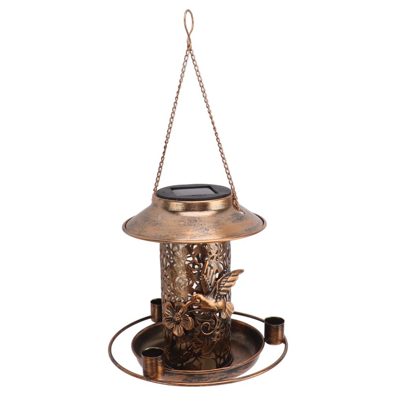 Solar Bird Feeder for Outdoors Hanging IP65 Waterproof Warm Light