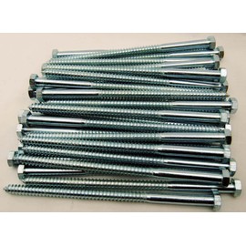 (25) Hex Head 1/2 x 10 Lag Bolts Zinc Plate Wood Screws