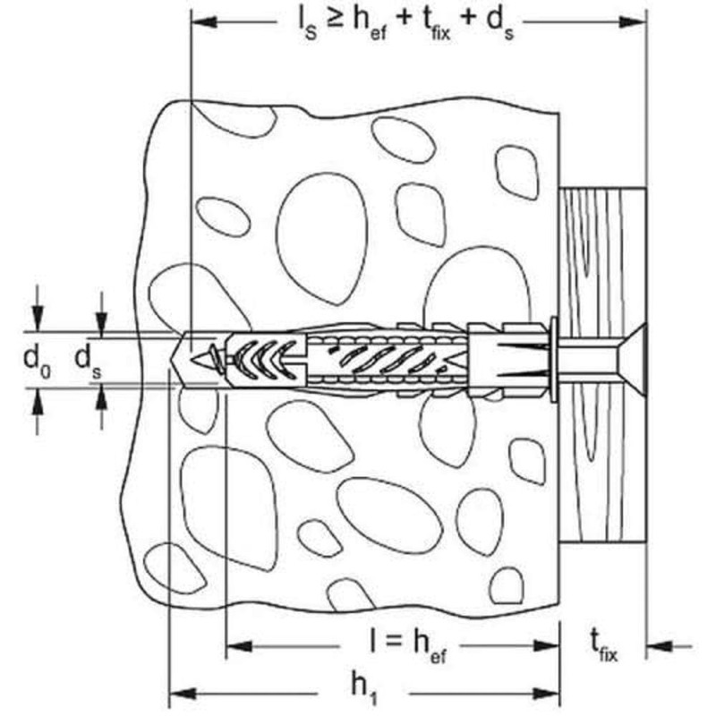 FISCHER Universal Dowels, All-Purpose Dowels Without Edge, For Optimum Hold