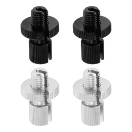 Set of 4 M10 Motorcycle Clutch Brake Cable Adjustment Screw Aluminium Alloy Brake Clutch Line Adjustment Bolt for Scooter Black Silver Tone