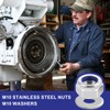 M10 Nuts, 40 Pieces Standard A2 V2A Self Locking Nuts,