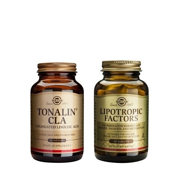 Solgar Tonalin CLA 1300mg (60 Softgels) & Lipotropic Factors (50 Tablets)