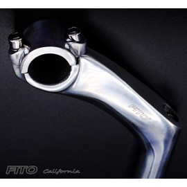 Stem - Fito Aluminum Alloy Handle Bar Stem - TWIN 2 BOLT - Gooseneck, Handle bar: 25.4mm, Frame: 22.2mm, for Beach Cruiser Bikes, BMX Bikes, Comfort Bikes, (Silver)