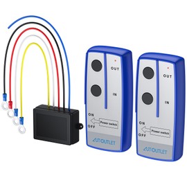 AUTOUTLET 2PCS Wireless Winch Remote Control Kit 100ft Range Winch Wireless Controller for DC 9-30V Winches Up to 20,000lb Capacity - Ideal for Car ATV Truck Jeep SUV （Batteries Included）