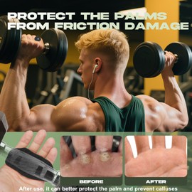 Anti-Slip Weight Grip, Ergonomic Silicone Workout Grips, Gym Grips for Weight Lifting, Gym, Training, Pull-Ups, Dumbbells and Barbells, for Women Men (Black)